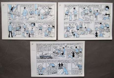 De Pimpelteentjes - 3 originele halve pagina’s - genummerd 67 t/m 72 - Op Apenjacht - EO - (1963) | Catawiki