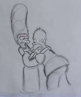 The simpsons - Homer and Marge Simpson  - dessin original | Catawiki
