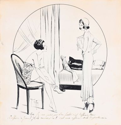 GIFFEY, René (1884-1965)... - Lot 389 - GIFFEY, René (1884-1965) "ça je ne puis pas t‘en parler!" Illustration...