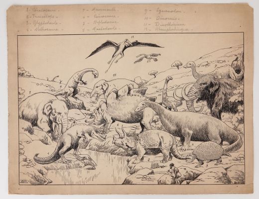 Le Rallic Etienne Le... | LE RALLIC Etienne Le monde des dinosaures Encre de... | Vermot et Associés