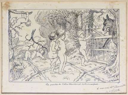 Willette Adolphe | Les enfants et le méchant loup | Original-Art.fr