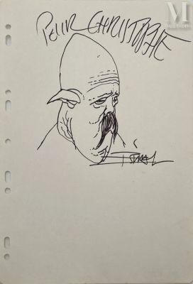 Bilal, Enki (Né En 1951) | Lot 77 : Dessin-dédicace à l’encre sur papier libre, signé. Dimensions :… | Millon