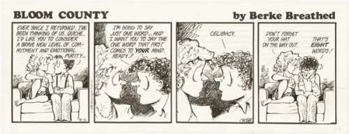 68: Breathed Bloom County daily 1988 original comic art | Russ Cochran