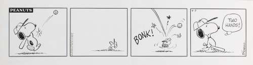 Charles Schulz original Peanuts daily comic strip featuring â€œSnoopyâ€ and â€œWoodstockâ€. | Profiles in History