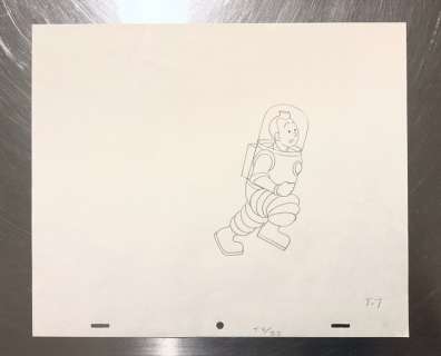 Tintin - Original animation production drawing - Explorers on the moon - (1960) | Catawiki