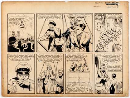 Golden Age Comic Artist "Lady Satan" Story Page Bottom 8 Original Art (c. 1940s). This World War - | Heritage