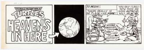 Jim Lawson and Dan Berger - Teenage Mutant Ninja Turtles Daily Comic Strip dated 11-18-1991 Original Art (Creator Syndicate/Mirage Studios, 1991).