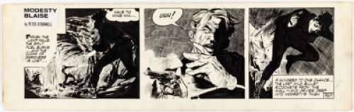 Jim Holdaway - Modesty Blaise #967 Daily Comic Strip Original Art (London Times Mirror, 1966)....