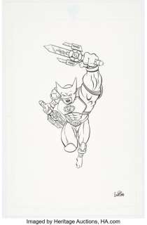 Unidentified Alternative Art Comic Artist - Steve Lavigne - Raphael TMNT Supermutants Illustration Original Art (c. 1990s)....