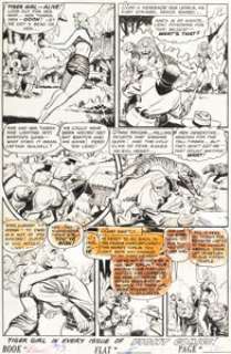Battefield, Ken - Ken Battefield and the Iger Shop Fight Comics #73 Tiger Girl Story Page 12 Original Art (Fiction House, 1951)....