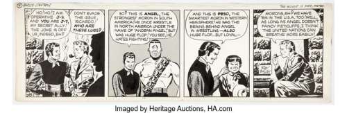 Bailey, Ray - Ray Bailey Bruce Gentry Daily Comic Strip Original Art dated 8-7-46 (N.Y. Post Corp., 1946). ...