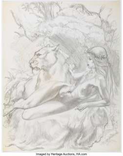 Gorby, Brad - Brad Gorby Jungle Tails: A Gallery Girls Collection Vol 1 Pin-Up Illustration Preliminary Original Art (SQP, 1997)...