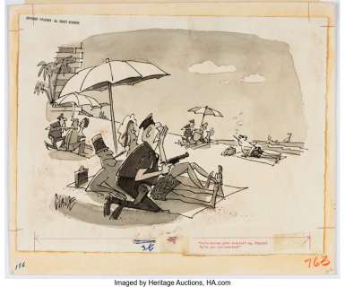 Smith, Claude - Claude Smith Playboy October-1965 Single Panel Gag Cartoon Illustration Original Art (HMH Publications, 1965)....