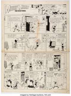 Branner, Martin | Martin Branner Winnie Winkle Sunday Comic Strip Christmas-Themed Original Art dated 12-10-22 (Chicago Tribun... | Heritage