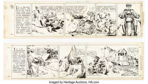 Forrest, Hal - Hal Forrest and Reynold Brown Tailspin Tommy Daily Comic Strips Group of 2 Original Art (Bell Syndicate, 1936). ... (Total: 2 Original Art)