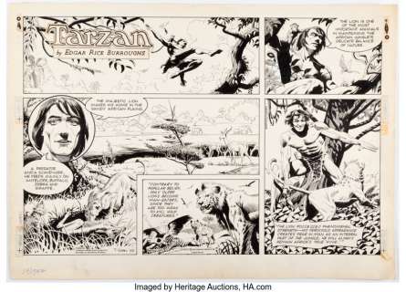 Yates, Thomas | Thomas Yeates Tarzan Sunday Comic Strip Original Art, dated 2-13-83 (United Feature Syndicate, 1983). ... | Heritage