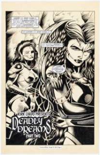 Unidentified Alternative Art Comic Artist - Mark Kuettner and Chris Leidenfrost Luxura & Baby Angel X #2 Splash Page 1 Original Art (Brainstorm, 1996)....