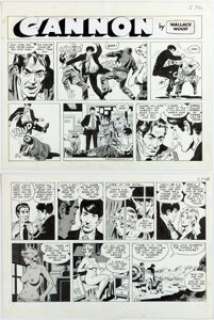 Wood, Wally | Wally Wood Cannon #C-70 Sunday Comic Strip Original Art dated 1972 (Wood and Richter, 1972).... (Total: 2 Original Art) | Heritage