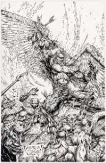 Robertson, Shelby - Shelby Robertson and Mike Taylor Morbid Angel Cover Original Art (London Night Studios, 1996)....