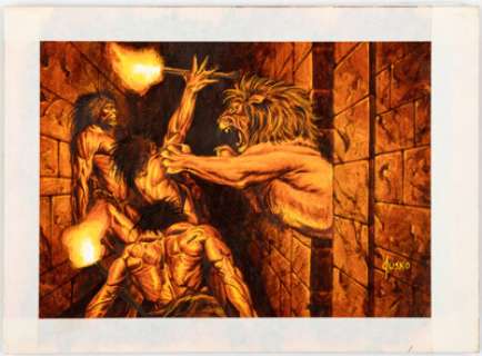 Jusko, Joe | Joe Jusko Edgar Rice Burroughs Trading Card #116 "Tawny Death" Painting Original Art (FPG, 1995).... | Heritage