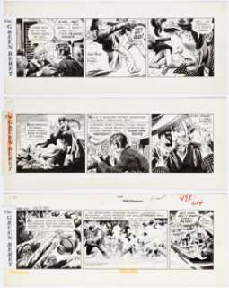 Kubert, Joe - Joe Kubert Tales of the Green Beret Daily Comic Strip Original Art Group of 3 (Chicago Tribune Syndicate, 1967). ... (Total: 3 Original Art)