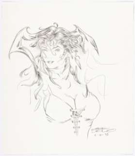 Unidentified Alternative Art Comic Artist - Kirk Lindo - Vampress Luxura Sketch Illustration Original Art (1995)....