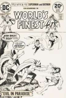 Nick Cardy - World‘s Finest Comics #222 Cover Original Art (DC, 1974)....
