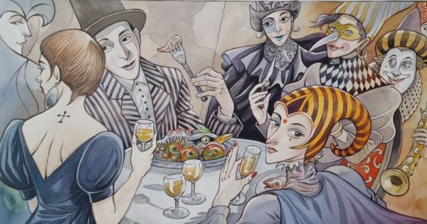 Grenson , Olivier - Illustration originale en couleur directe - Le partage des mondes | Galerie des bulles