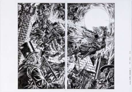 Raulo Caceres - Captain Swing and the Electrical Pirates of Cindery Island #4 Wraparound Cover Original Art (Avatar Press, 2011). (Total: 2 Original Art)
