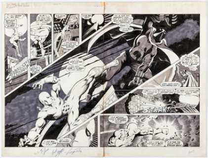 George Pérez and Jack Abel Deadly Hands of Kung Fu #21 Double Page Spread 14-15 Original Art (Marvel, 1976). (Total: 2 Original Art) | Heritage