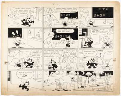 Otto Messmer Felix the Cat Sunday Comic Strip Original Art dated 7-2-33 (King Features Syndicate, 1933). | Heritage