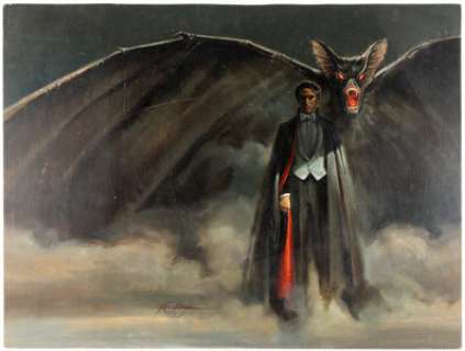 Robert Adragna The Holmes-Dracula File Paperback Wraparound Cover Painting Illustration Original Art (Ace, 1978). | Heritage