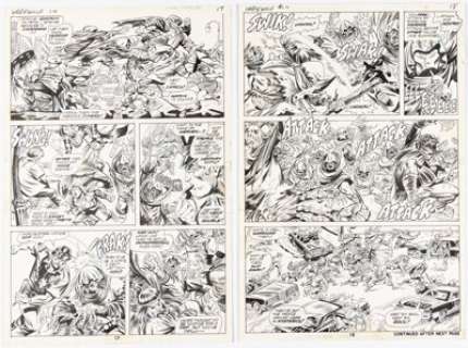 Tom Sutton Werewolf by Night #10 Story Pages 12 and 13 Original Art (Marvel, 1973). (Total: 2 Original Art) | Heritage
