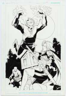Di Amorim and Alex Lei Brian Pulido‘s Medieval Lady Death #3 Cover Original Art (Avatar Press, 2005).