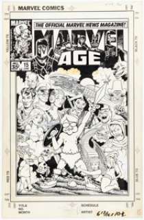 Rick Parker and Archie Goodwin Marvel Age #15 Cover Original Art (Marvel, 1984). | Heritage
