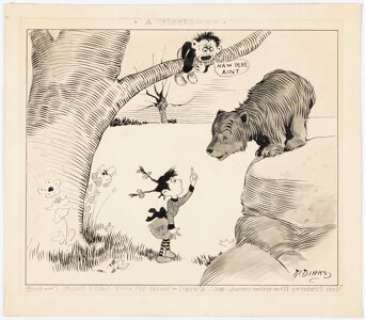 Rudolph Dirks "A Disclaimer" Gag Cartoon Original Art (c. 1890s). | Heritage