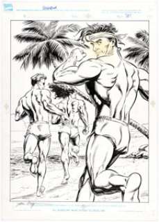June Brigman Marvel Swimsuit Special #1 X-Men Pin-Up Original Art (Marvel, 1992). | Heritage