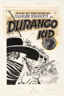 Joe Certa and John Belfi Charles Starrett as the Durango Kid #6 Cover Original Art (Magazine Enterprises, 1950). | Heritage