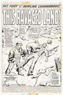 Dick Ayers and Jim Mooney Sgt. Fury #96 Splash Page 1 Original Art (Marvel, 1972). | Heritage