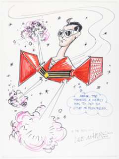 Lee Marrs - Plastic Man Chalk-Talk Illustration Original Art (c. 1980s).