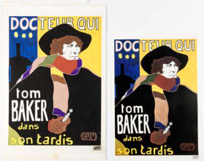 Science Fiction Artist - The Fourth Doctor Doctor Who Illustration Original Art and Poster (BBC, 1983). (Total: 2 Items)