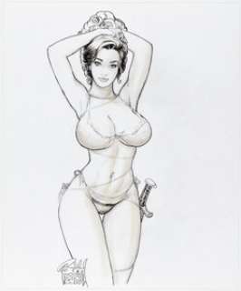 Budd Root Cavewoman Double Feature #1 Variant Cover Original Art (Basement/Amryl, 2020). | Heritage