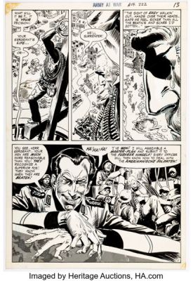 Joe Kubert Our Army at War #222 Sgt. Rock Story Page 11 Original Art (DC, 1970). | Heritage