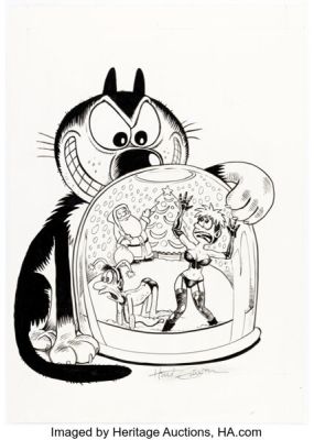 Hunt Emerson - Firkin Christmas Card Illustration Original Art (c. 1990s).