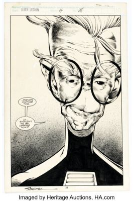 Larry Stroman and Mark Farmer Alien Legion #14 Story Page 28 Original Art (Marvel/Epic, 1989).