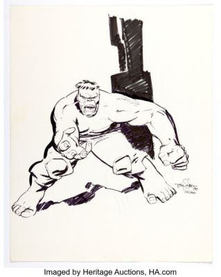 Tony Salmons - Incredible Hulk Illustration Original Art (1986).