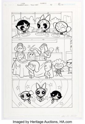 Christopher Cook and Mike DeCarlo The Powerpuff Girls #32 Story Page 22 Original Art (DC, 2003).