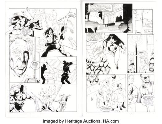 Louis Small Jr. and Matt Banning Vampirella #4 Story Pages 9 and 15 Original Art (Harris, 1993). (Total: 2 Original Art)