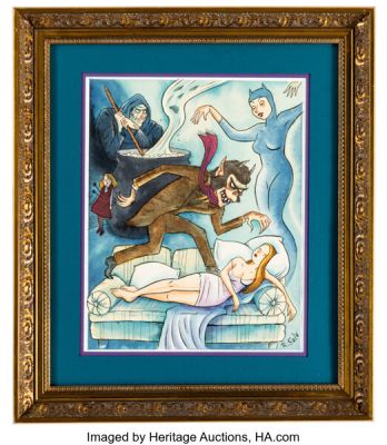 Richard Sala - Werewolf and Witch Illustration Original Art (undated). | Heritage