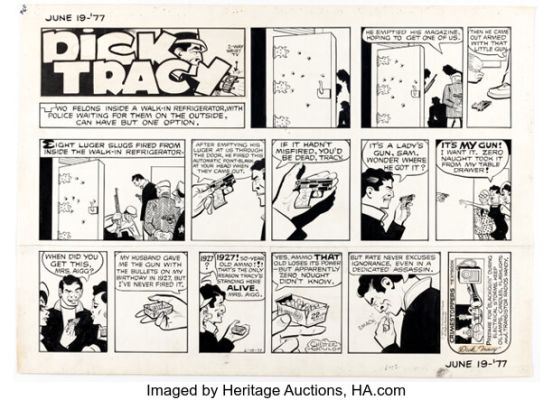 Chester Gould Dick Tracy Sunday Comic Strip Original Art dated 6-19-77 (Chicago Tribune, 1977). | Heritage